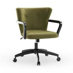 Eliza Olive Velvet Office Chair - thumbnail 6
