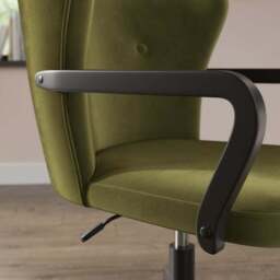 Eliza Olive Velvet Office Chair - thumbnail 3