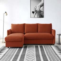 Lucie Velvet Corner Double Sofa bed - thumbnail 1