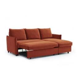 Lucie Velvet Corner Double Sofa bed - thumbnail 4