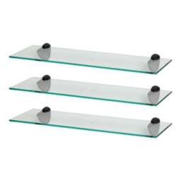 Set of 3 Harbour Housewares Glass Shelves, 60cm - thumbnail 3