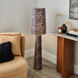 Leopard Print Fabric Floor Lamp - thumbnail 1