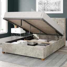 Presley Mirazzi Velvet Ottoman Bed Frame - thumbnail 2