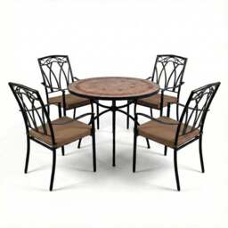 Riverside 91cm Patio Table Set with 4 Austin Chairs - thumbnail 2
