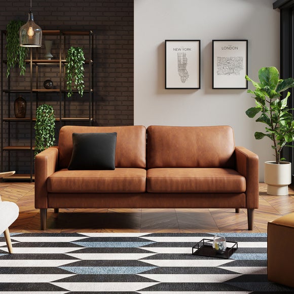Jacob Faux Leather 3 Seater Sofa - image 1