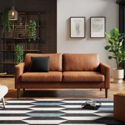 Jacob Faux Leather 3 Seater Sofa - thumbnail 1