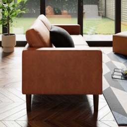 Jacob Faux Leather 3 Seater Sofa - thumbnail 2