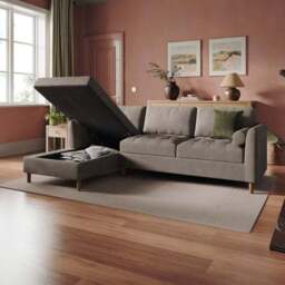 Max Multi Yarn Boucle Corner Storage Sofa Bed - thumbnail 3