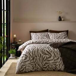 Zebra Print 100% Cotton Sateen Duvet Cover & Pillowcase Set - thumbnail 2
