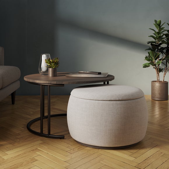 Bryant Upholstered Pouffe Coffee Table Nest - image 1