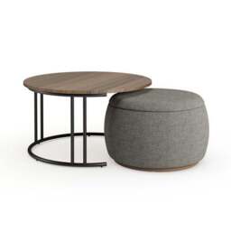 Bryant Upholstered Pouffe Coffee Table Nest - thumbnail 6