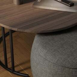 Bryant Upholstered Pouffe Coffee Table Nest - thumbnail 3