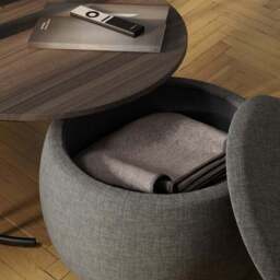 Bryant Upholstered Pouffe Coffee Table Nest - thumbnail 4