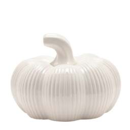 Country Living White Ceramic Pumpkin Ornament