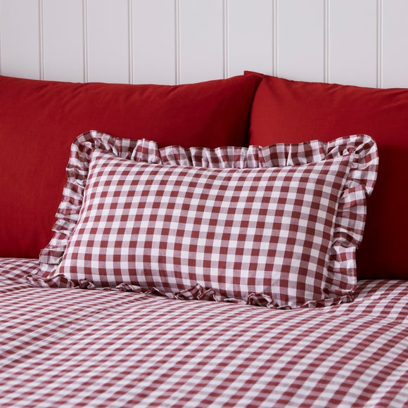 Portloe Frilled Cotton Rectangle Cushion Cover