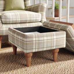 Charnwood Checked Storage Footstool - thumbnail 2