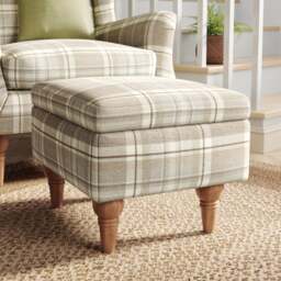 Charnwood Checked Storage Footstool - thumbnail 1