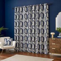 Alvin Geometric Jacquard Eyelet Curtains - thumbnail 4