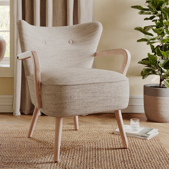 Eliza Swithland Herringbone Wooden Occasional Armchair - image 1