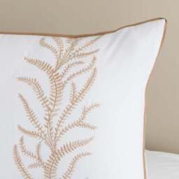 Embroidered Leaf Trail Microfibre Duvet Cover & Pillowcase Set - thumbnail 4