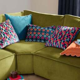 Furn. Metro Blocks Velvet Square Cushion - thumbnail 6