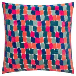 Furn. Metro Blocks Velvet Square Cushion - thumbnail 3