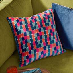 Furn. Metro Blocks Velvet Square Cushion