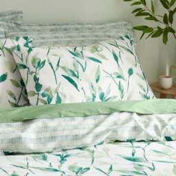 Zen Reversible Polycotton Duvet Cover and Pillowcase Set - thumbnail 2
