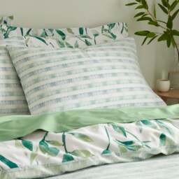Zen Reversible Polycotton Duvet Cover and Pillowcase Set - thumbnail 4