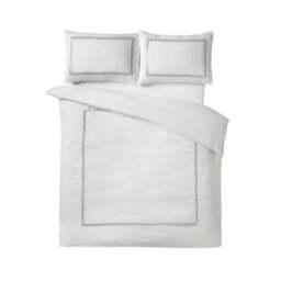 Catherine Lansfield So Soft Mono Satin Stitch Duvet Cover & Pillowcase Set - thumbnail 5
