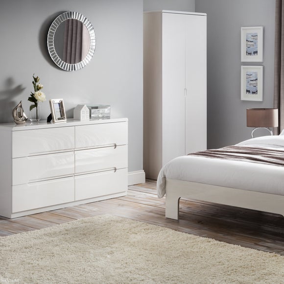 Manhattan Wide 6 Drawer Chest, White - image 1