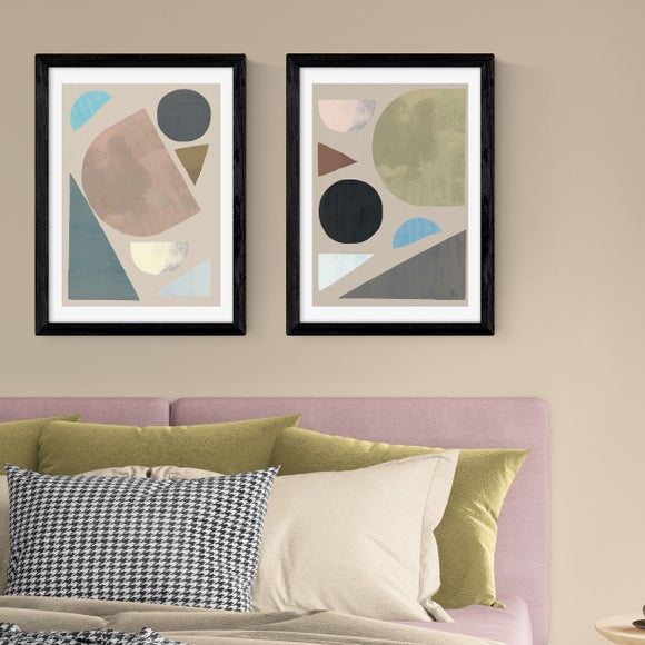 East End Prints Set of 2 Muted Abstract Shapes Prints - image 1