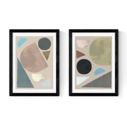 East End Prints Set of 2 Muted Abstract Shapes Prints - thumbnail 2