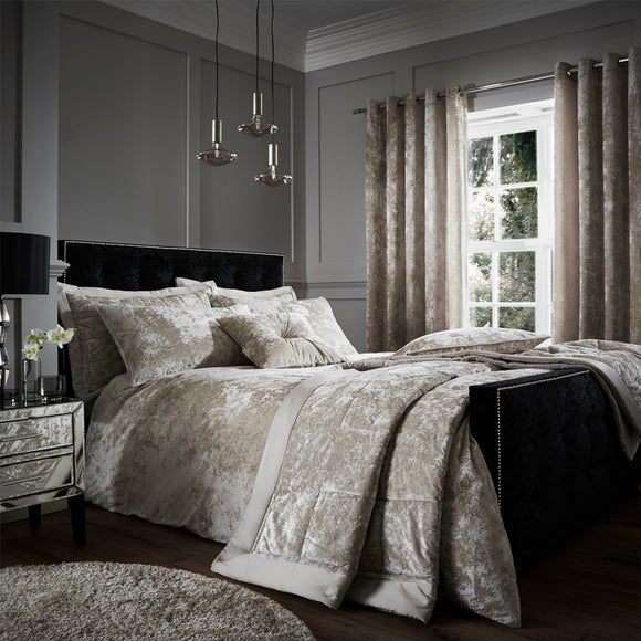 Catherine Lansfield Crushed Velvet Duvet Cover and Pillowcase Set - image 1