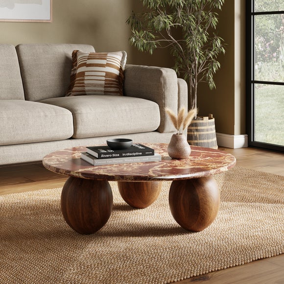 Buffie Coffee Table, Marble and Mango Wood - image 1
