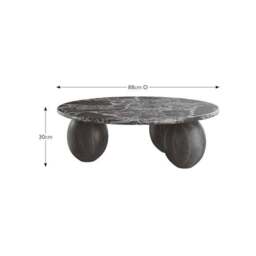 Buffie Coffee Table, Marble and Mango Wood - thumbnail 6