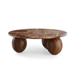 Buffie Coffee Table, Marble and Mango Wood - thumbnail 4