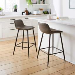 Jayden Counter Height Bar Stool, Faux Leather - thumbnail 1