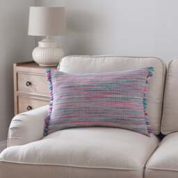 Ava Fringe Cotton Rectangle Cushion - thumbnail 1