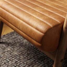 Quinn Faux Leather Wooden Arm Accent Chair - thumbnail 4