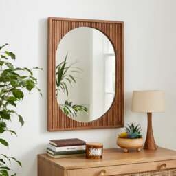 Khari Mango Wood Rectangle Wall Mirror - thumbnail 1