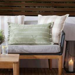 Yard Chesil Check Outdoor Cotton Square Cushion Cover - thumbnail 5