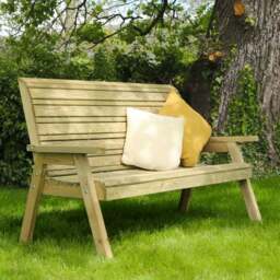 Freya 3 Seater Wooden Garden Bench - thumbnail 1