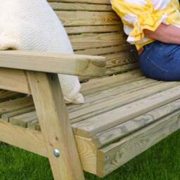Freya 3 Seater Wooden Garden Bench - thumbnail 5