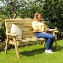 Freya 3 Seater Wooden Garden Bench - thumbnail 2