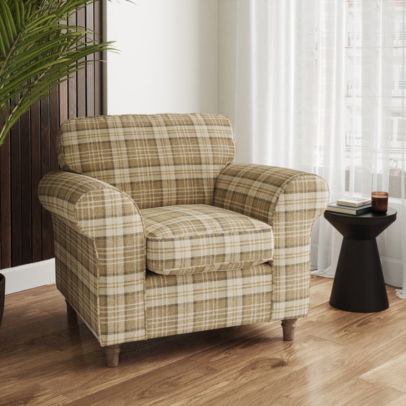 Flori Woven Check Fabric Orkney Armchair - image 1