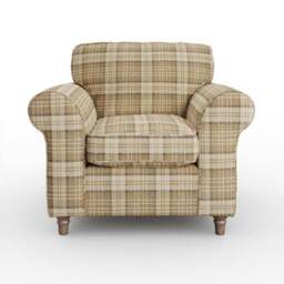 Flori Woven Check Fabric Orkney Armchair - thumbnail 6