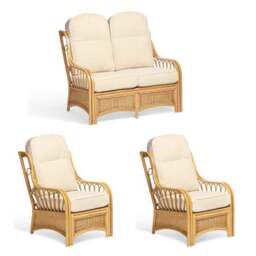 Desser Vale Rattan 2 Seater Sofa & 2 Chairs Set - thumbnail 2