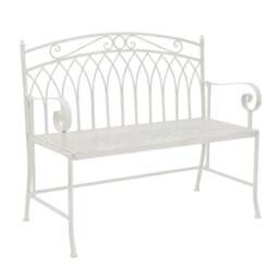 Wrought Iron 2 Seater White Bench - thumbnail 4