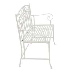 Wrought Iron 2 Seater White Bench - thumbnail 6